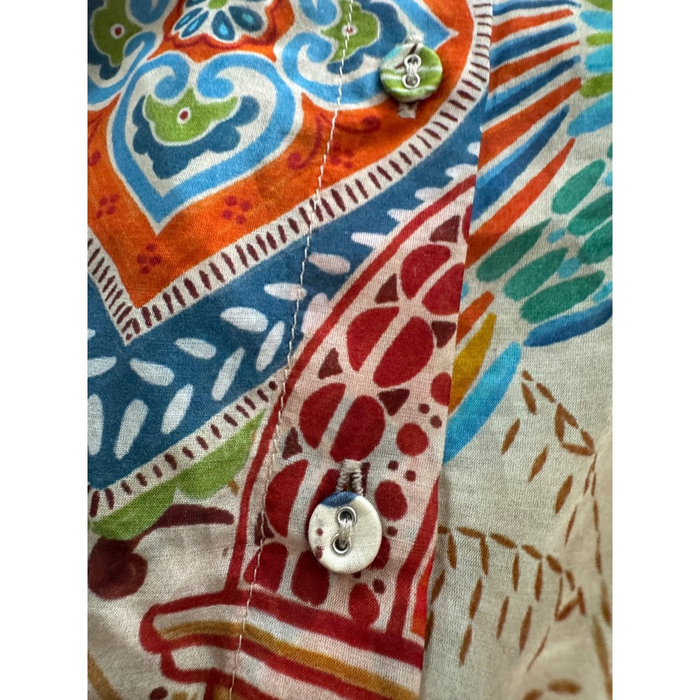 Johnny Was Michaella Peasant Blouse Avelar Tropical Print Top C18826-4 Small NEW - Picture 6 of 11